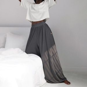 Lunya Organic Pima Wide Leg Pant - Meditative Grey - Small